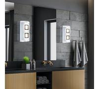 Applique murale en cristal applique en verre chromé lampe de salon moderne, métal, 2x LED 5W 251Lm blanc chaud, LxH 18x30 cm, lot de 2
