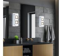 Applique murale en cristal applique en verre chromé lampe de salon moderne, métal, 2x LED 5W 251Lm blanc chaud, LxH 18x30 cm, lot de 2