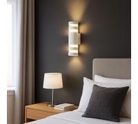 Applique Murale Couloir Luminaire de Salon 2xE27 Up Bas Blanc Glas Clair H 22 CM