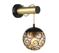 Applique murale couloir noir or Applique murale chambre fumée, ornements orientaux, 1x E27, LxH 15 x 36 cm