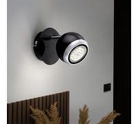 Applique Murale Couloir Spot Mural Souple Métal Noir Rétro 1x LED