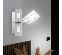 Applique murale spot lampe applique murale spot de couloir, spot mobile, nickel satiné, LED 6W 380Lm blanc chaud, Lxl 15x7 cm