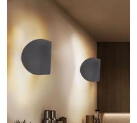 Applique murale Up and Down spot mural applique de salon lampe d'escalier en béton, gris, 1x LED 6W 150lm, LxH 12,6x15,7 cm, lot de 2