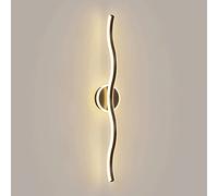 Applique murale créative à vague linéaire, applique murale à longue bande en métal avec abat-jour en acrylique blanc, luminaire mural moderne à LED 3000K à lumière chaude, appliques murales de chevet