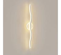 Applique murale créative à vague linéaire, applique murale à longue bande en métal avec abat-jour en acrylique blanc, luminaire mural moderne à LED 3000K à lumière chaude, appliques murales de chevet