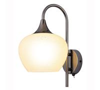 Applique murale cristal Applique LED verre courbé Applique salon noir-chrome, métal, 7W 630lm blanc chaud, LxlxH 25x18x32 cm