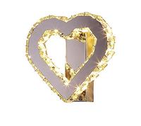 Applique Murale Cristal LED Moderne Chic Forme de Coeur Chambre Lampe Dimmable Salon Mur Lumière Décor Lampe de Chevet Acier Inoxydable Cuisine Restaurant Fille D'enfant Intérieur Appliques Murale