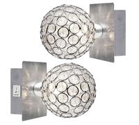 Lot de 2 appliques, boules de cristal, spots, interrupteurs, luminaires, spots