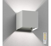 Applique murale CUBEL pour extérieur blanc IP65 Up & Downlight carr