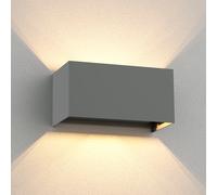 Applique murale CUBEL pour extérieur IP65 up/downlight gris mat anguleux 2x G9