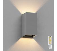 Applique murale CUBEL pour l'extérieur rectangulaire grise IP65 Up