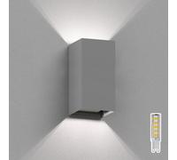 Applique murale CUBEL pour l'extérieur rectangulaire grise IP65 Up