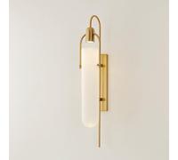 Applique Murale Cylindrique Moderne à Led Intérieur avec Abat-Jour En Verre Dépoli Blanc En Forme de Dôme Câblée pour Salle de Bain Chambre Salon Escalier Couloir