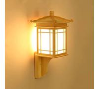 Applique Murale de cabane en rondins, Lampe Murale rétro en Bois Wabi-sabi, luminaire décoratif d'intérieur pour Restaurant Loft Hall, E27 de Style Japonais en Forme de Maison en Bois, éclairage