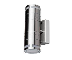 Applique murale de façades lumineuses d'extérieur en acier inoxydable spot de jardin haut en bas dans un ensemble comprenant des ampoules LED