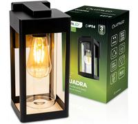 Applique murale de jardin LED extérieure E27 IP54 QUADRA Noir LUMILED