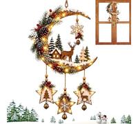 Applique murale de lune Ornement rétro en acrylique 2D avec étoiles LED | Décoration Murale Lanterne de Lune Festive Pour Chambre, Fenêtre, Fête, Salle À Manger, Petite Amie, Femmes et Amies