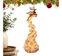 Applique murale de Noël 100 cm, décoration suspendue en cascade LED, blanc | Applique murale cascade de 100 cm avec cloches en bois, nœuds et neige en coton, crée un effet de cascade sur les