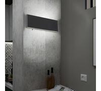 Applique murale de salon en aluminium avec interrupteur à bascule, aluminium noir blanc opale, 1x LED 8W 240Lm 3000K, LxlxH 22,5x4,5x8 cm