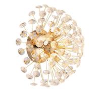 Applique murale de salon LED 6 flammes cristaux transparents G9 doré