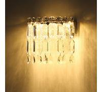 Applique murale de salon LED cristaux de verre K5 chromé, L 28 cm
