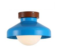 Applique Murale de Style Moderne Milieu Du Siècle, Petite Forme de Soucoupe En Forme de Champignon, Finition Bois Noyer, Diffuseur Pe, Plafond, Montage Encastré, Semi-Encastré, Luminaire Suspendu Pour