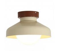 Applique Murale de Style Moderne Milieu Du Siècle, Petite Forme de Soucoupe En Forme de Champignon, Finition Bois Noyer, Diffuseur Pe, Plafond, Montage Encastré, Semi-Encastré, Luminaire Suspendu Pour