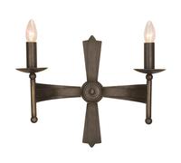 Applique Murale Décorative CAMELOT 1 Brun Fer Rustique Médiéval Lampe Mur