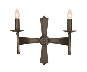Applique Murale Décorative CAMELOT 1 Brun Fer Rustique Médiéval Lampe Mur