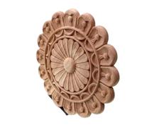 Applique murale décorative en bois d'art rétro | Cercle de sculpture d'accessoires de décoration de décoration d'intérieur vintage(15cm)