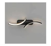 Applique Murale décorative pour Couloir - Lampe torsadée Fine, Lampe linéaire en métal avec Abat-Jour en Acrylique, Applique à Bande Noire, Lampes LED Modernes 3 Modes de Couleur