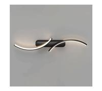 Applique Murale décorative pour Couloir - Lampe torsadée Fine, Lampe linéaire en métal avec Abat-Jour en Acrylique, Applique à Bande Noire, Lampes LED Modernes 3 Modes de Couleur