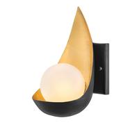 Applique Murale Design Moderne H: 25,4 Cm En Noir Blanc Or Avec Lampe LED G9