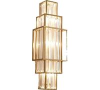Applique murale, design moderne minimaliste, abat-jour en verre clair, 18x58cm, Lumière chaude