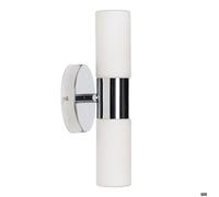 Applique murale design pour salle de bain 30 cm en métal et verre opale 2xE14 IP44 ‘MIROA’