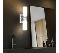 Applique Murale Design UP DOWN Argent Éclairage Salle De Bain Verre Satiné