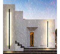 Applique Murale d'extérieur à LED à intensité Variable avec télécommande 2700 K/4500 K/6500 K, Applique Murale étanche IP65, éclairage Mural Moderne à Longue Bande en Aluminium pour Porche et ter