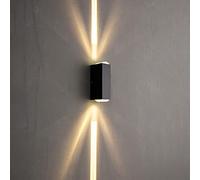 Applique murale d'extérieur à LED avec éclairage haut et bas, luminaires extérieurs étanches, lampe murale en aluminium, lanterne murale noire mate, éclairage extérieur pour garage, porte d'entrée