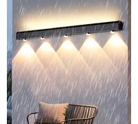 Applique Murale d'extérieur à LED IP65 étanche Moderne, Design rectangulaire Noir, Lampe Murale en Aluminium avec Spot pour allée, Couloir, terrasse, Salle de Bain (60 cm