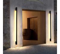 Applique murale d'extérieur à LED moderne noire - Étanche IP65 Longue bande pour décoration de jardin et de cour - Luminaire en aluminium à lumière chaude de 100 cm, idéale pour une utilisation en