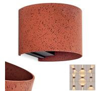 Applique murale d'extérieur à LED Tamarin, murale en métal noir/rouille, murale avec effets lumineux interchangeables, éclairage extérieur pour entrée, LED 6 watts, 350 lumens, 3000 kelvins, IP 54