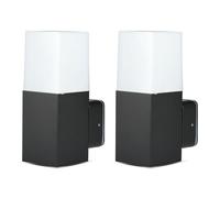 Applique murale d'extérieur, applique murale, lampe de porte d'entrée, spot mural, lampe de jardin, aluminium noir, GU10, H 25 cm, lot de 2