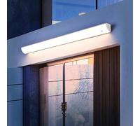 Applique murale d'extérieur avec détecteur de mouvement - IP65 - Étanche - LED - 3000 K/4000 K/6500 K - Design moderne en métal pour porche balcon - 120 cm - Argent h