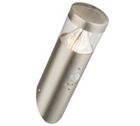 Applique murale d'extérieur avec détecteur de mouvement, lampe torche, éclairage de façade, lampe de porte d'entrée en acier inoxydable, 7W 450lm blanc chaud, LxH 25,9x23,9 cm