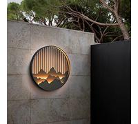 Applique Murale D'Extérieur Baska, Style Chinois, Led, Étanche Ip54, En Acier Inoxydable Gris, Idéale Pour Jardin, Porche, Terrasse, Allée, Chemin Ou Mur./Dia45Cm