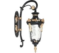 Applique murale d'extérieur, design élégant, classe de protection contre l'eau IP44, noir et or, ampoule LED