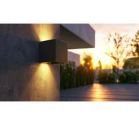 Applique murale d'extérieur double faisceau 385 lm LED G9 - coloris noir Luminea