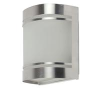 Applique murale d'extérieur en acier inoxydable, lampe de jardin LED argentée, verre satiné, 3,7W 320lm blanc chaud, LxH 14x16,5 cm