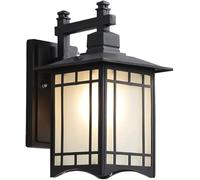 Applique Murale d'extérieur en Aluminium Noir, Style Chinois, étanche IP65, éclairage d'extérieur Moderne de Style Japonais pour Porche, Porte d'entrée ou terrasse.