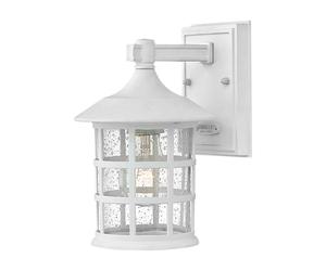 Applique murale d'extérieur en verre IP44 blanche, applique murale d'extérieur H 23,8 cm